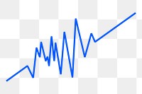 PNG blue graph, stock trend transparent background