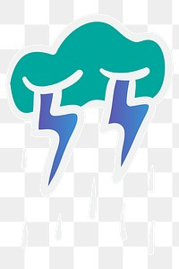 PNG gradient crying cloud & rain transparent background