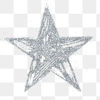 Luxury glittery festive star png collage element, transparent background