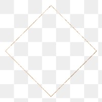 Gold square frame png, aesthetic design, transparent background