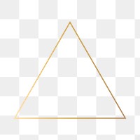 Gold triangle frame png, aesthetic design, transparent background