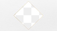 Gold square png frame, aesthetic transparent design