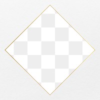 Gold square png frame, aesthetic transparent design