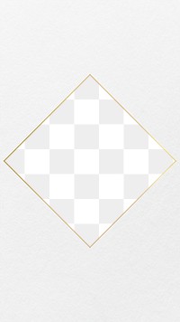 Gold square png frame, aesthetic transparent design