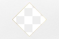 Gold square png frame, aesthetic transparent design