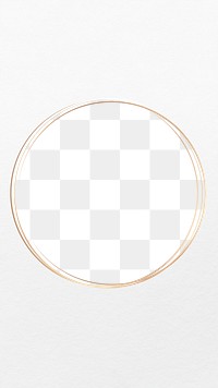 Gold circle png frame, aesthetic transparent design