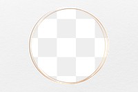 Gold circle png frame, aesthetic transparent design