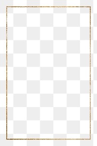 Gold frame png rectangle shape, transparent background