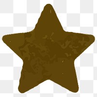 PNG brown star element, textured shape element transparent background