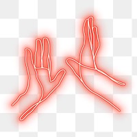 PNG neon red hand illustration, transparent background