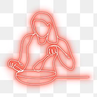 PNG neon red woman illustration, transparent background