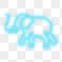 PNG neon blue elephant illustration, transparent background