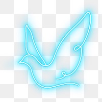 PNG neon blue bird illustration, transparent background