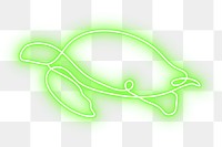 PNG neon green turtle illustration, transparent background