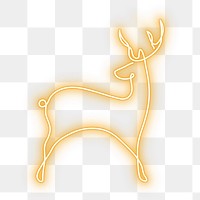 PNG neon yellow deer illustration, transparent background