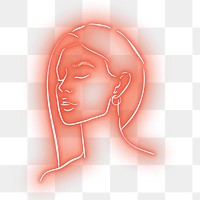 PNG neon red woman illustration, transparent background