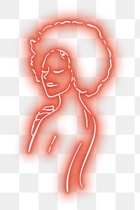 PNG neon red woman illustration, transparent background