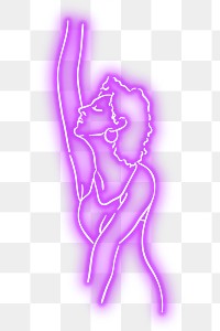 PNG neon purple woman illustration, transparent background