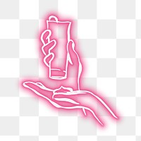 PNG neon pink hand illustration, transparent background