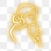 PNG neon yellow woman illustration, transparent background