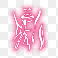 PNG neon pink woman illustration, transparent background