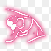 PNG neon pink woman illustration, transparent background