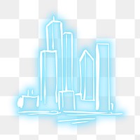 PNG neon blue building illustration, transparent background