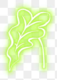 PNG neon green leaf illustration, transparent background