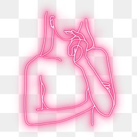 PNG neon pink woman illustration, transparent background