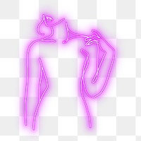 PNG neon purple woman illustration, transparent background