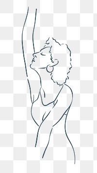PNG woman line illustration, transparent background