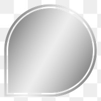 PNG circle bubble speech, simple metallic silver badge  transparent background