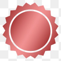 PNG jagged circle, simple metallic red badge  transparent background