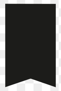 PNG black bookmark tag, simple arrow banner design transparent background