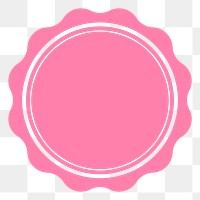 PNG jagged pink circle, simple badge  transparent background