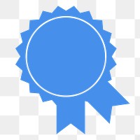 PNG simple blue award, ribbon winner badge transparent background