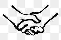 Png handshake doodle, transparent background