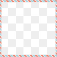 PNG postal envelop striped border, transparent background