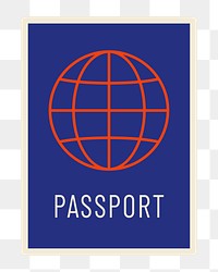 PNG blue passport travel icon, transparent background