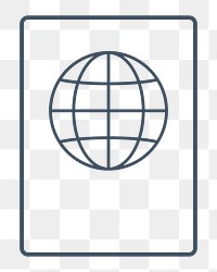 PNG grid globe passport icon, transparent background