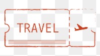 PNG red textured line plane ticket, transparent background