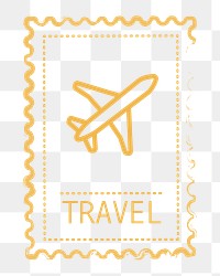 PNG yellow travel stamp icon, transparent background