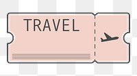 PNG pink plane ticket element, transparent background