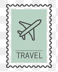 PNG pastel travel stamp icon, transparent background