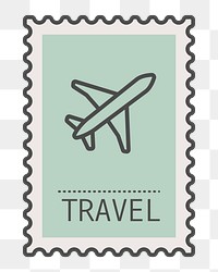 PNG pastel travel stamp icon, transparent background