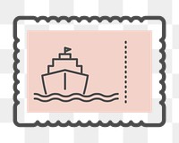 PNG pink ship stamp icon, transparent background