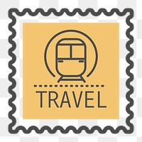 PNG yellow train stamp icon, transparent background