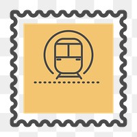 PNG yellow train stamp icon, transparent background