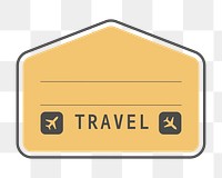 PNG yellow air travel badge, transparent background