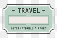 PNG mint green travel badge, transparent background